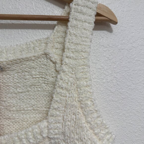 NEW HOUSE OF CB Zaira Cream Chenille Knit Mini Dress Sweater White Large - Picture 2 of 10